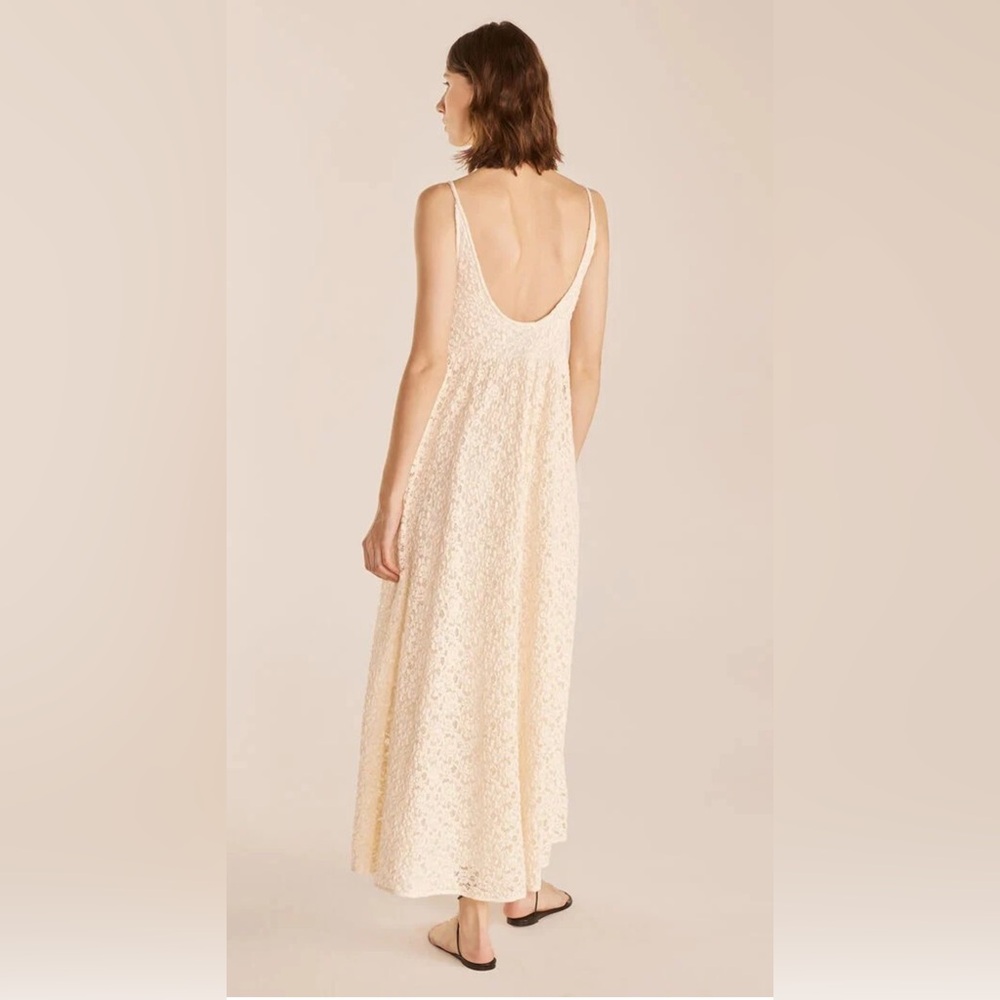 NWT Rebecca Taylor Lace Maxi Dress In Beige Size L - Picture 3 of 16